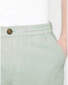 Bermuda en Coton & Lin Regular Fit Mudalin Cordon vert clair