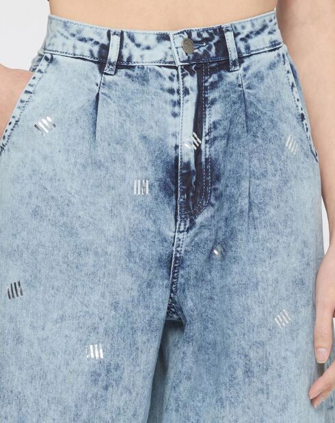 Lockere Jeans von Erin mit schillernden, verblassten blauen Mustern