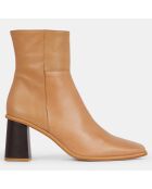 Boots en Cuir beiges - Talon 7 cm