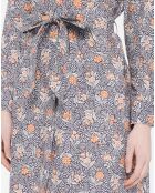 Robe chemise en Coton Arche liberty bleu marine/orange