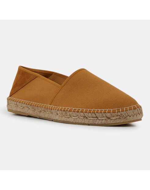 Espadrilles en Toile arrière en Cuir camel