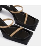 Mules en Cuir verni beiges - Talon 6 cm