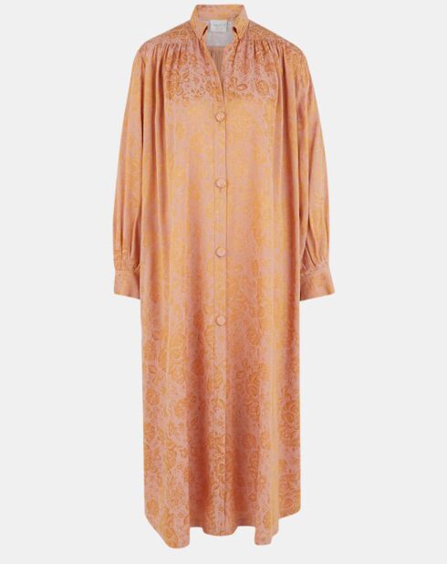Robe fluide Abito Jacquard orange clair
