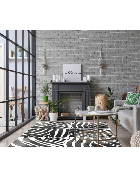 Meerkleurig vloerkleed met dierenprint, 1, 133x200 cm