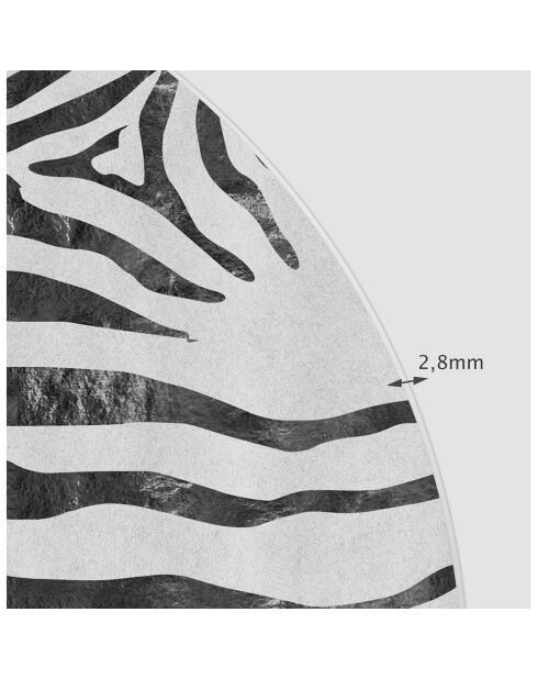 Tapis zebra multicolore - [diam] 100 cm