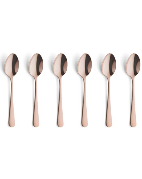 6 cuillères à expresso moka texas cuivre mat