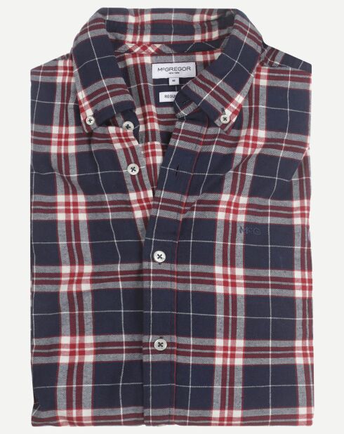 Chemise à carreaux Nathan bordeaux/rouge