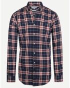 Chemise à carreaux Nathan bordeaux/rouge