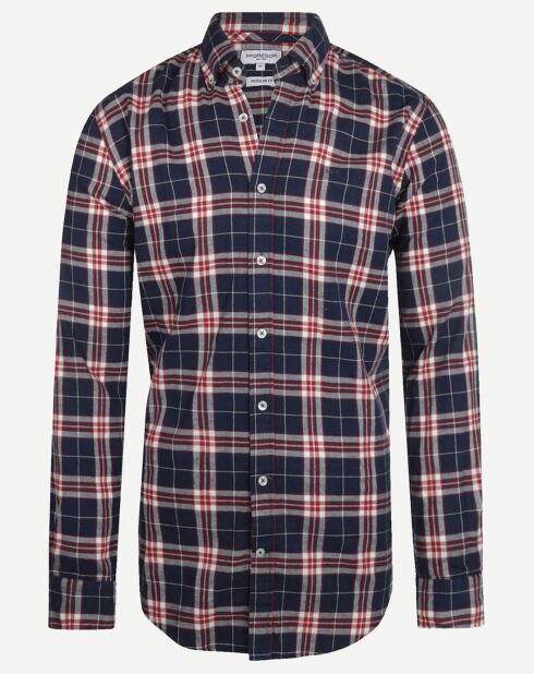 Chemise à carreaux Nathan bordeaux/rouge