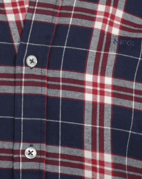 Chemise à carreaux Nathan bordeaux/rouge