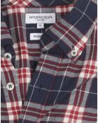Chemise à carreaux Nathan bordeaux/rouge