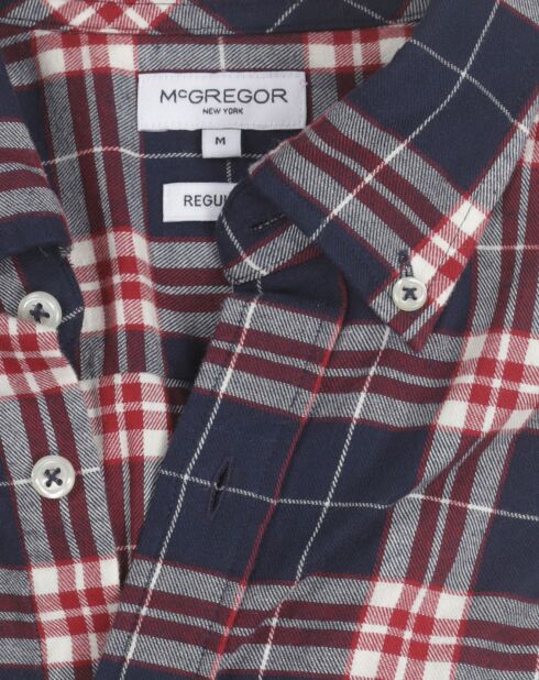 Chemise à carreaux Nathan bordeaux/rouge