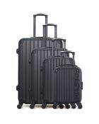 4 Valises 4 roues simples Porter-M 75/65/55/46 cm noires