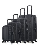 4 Valises 4 roues simples Porter-M 75/65/55/46 cm noires