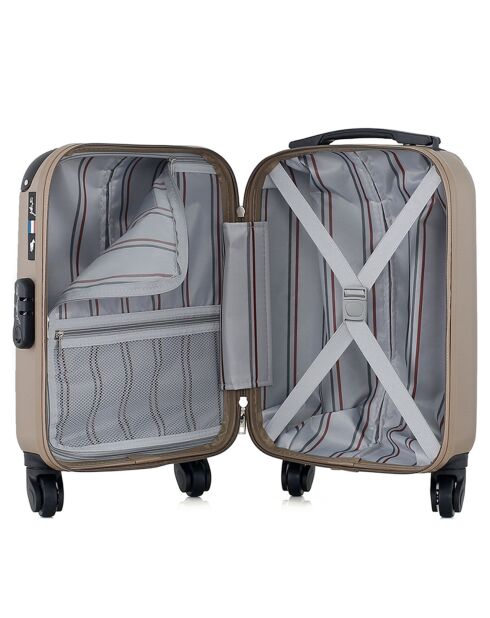Valise Cabine XS 4 roues simples Porter 46 cm beige