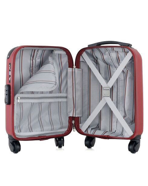 Valise Cabine XS 4 roues simples Porter 46 cm bordeaux