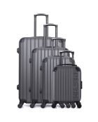 4 Valises 4 roues simples Porter-M 75/65/55/46 cm gris foncé