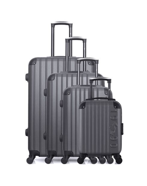 4 Valises 4 roues simples Porter-M 75/65/55/46 cm gris foncé