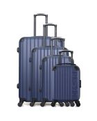 4 Valises 4 roues simples Porter-M 75/65/55/46 cm bleu marine