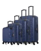 4 Valises 4 roues simples Porter-M 75/65/55/46 cm bleu marine