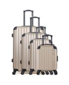 4 Valises 4 roues simples Porter-M 75/65/55/46 cm beiges