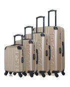 4 Valises 4 roues simples Porter-M 75/65/55/46 cm beiges
