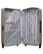 4 Valises 4 roues simples Porter-M 75/65/55/46 cm beiges