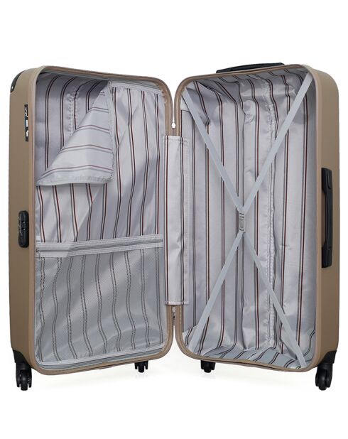 4 Valises 4 roues simples Porter-M 75/65/55/46 cm beiges