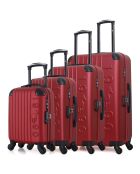 4 Valises 4 roues simples Porter-M 75/65/55/46 cm rouge bordeaux