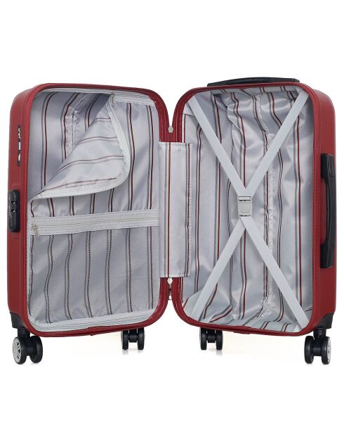 Valise Moyen Séjour 4 roues simples Archie 65 cm rouge bordeaux