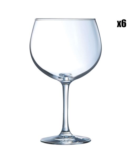 6 Verres à pied Cocktail Bar transparents - 70 cl
