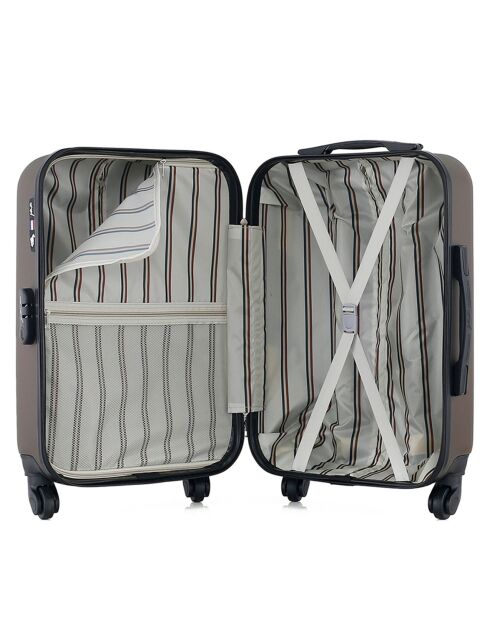 Valise Moyen Séjour 4 roues simples Damon 65 cm marron