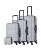 3 Valises 4 roues simples + Vanity Damon 75/65/55 cm grises