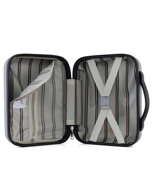 3 eenvoudige koffers met 4 wielen + Vanity Damon 75/65/55 cm grijs