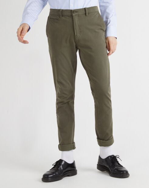 Pantalon chino Slim Krandi kaki