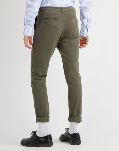 Pantalon chino Slim Krandi kaki