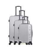 3 Valises 4 roues simples Liam 55/65/75 cm grises