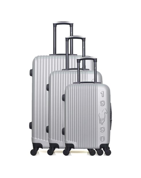 3 graue 4-Rad-Einzelkoffer Liam 55/65/75 cm