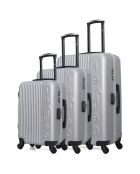 3 Valises 4 roues simples Liam 55/65/75 cm grises