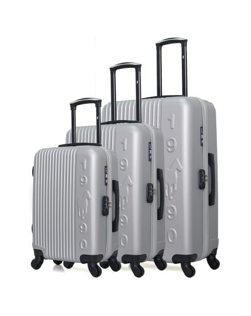 3 graue 4-Rad-Einzelkoffer Liam 55/65/75 cm