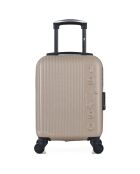 Valise Cabine XS 4 roues simples Liam 46 cm beige