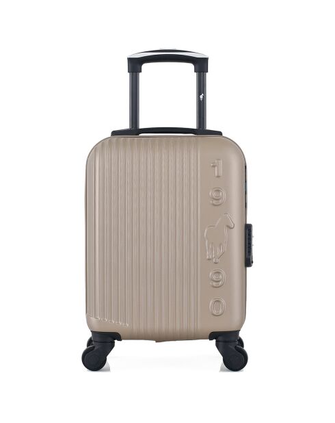 Valise Cabine XS 4 roues simples Liam 46 cm beige