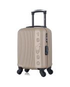 Valise Cabine XS 4 roues simples Liam 46 cm beige