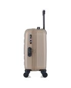 Valise Cabine XS 4 roues simples Liam 46 cm beige