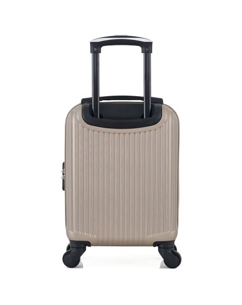 Valise Cabine XS 4 roues simples Liam 46 cm beige