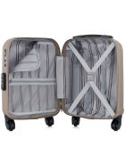 Valise Cabine XS 4 roues simples Liam 46 cm beige
