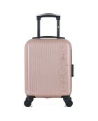 Valise Cabine XS 4 roues simples Liam 46 cm rose doré