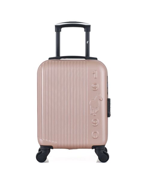 Valise Cabine XS 4 roues simples Liam 46 cm rose doré
