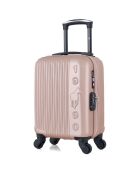 Valise Cabine XS 4 roues simples Liam 46 cm rose doré