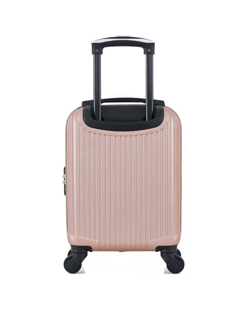 Valise Cabine XS 4 roues simples Liam 46 cm rose doré